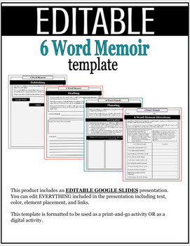 6 word memoir assignment pdf