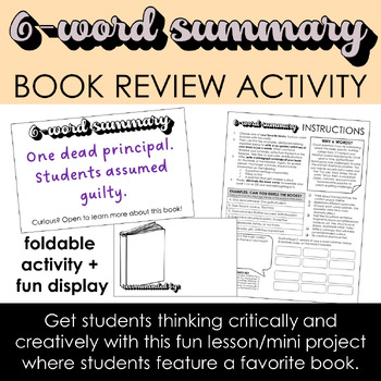 Preview of 6-Word Summaries Activity - Independent Reading/Lit Circles - Engaging Activity