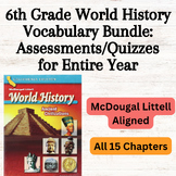 6 World History Vocabulary Lists & Quizzes Entire Year McD