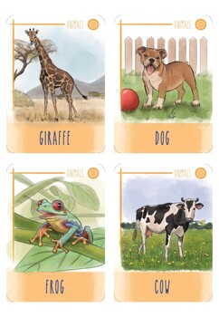 Preview of 6 Yoga Flash Cards | Animal themed