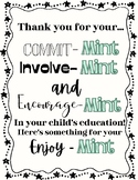 6 assorted Thank you for your "commit-MINT" parent gift ta