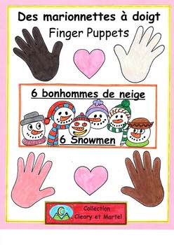 Preview of 6 bonhommes de neige-6 Snowmen-Finger Puppets