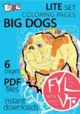 6 coloring pages Big Dogs. Printable PDF file.