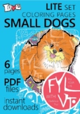 6 coloring pages Small Dogs. Printable PDF file.
