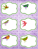 6 cute brightly colored BIRD themed LABELS, classroom orga