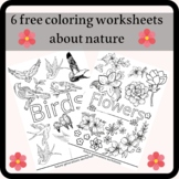 6 free coloring worksheets about nature