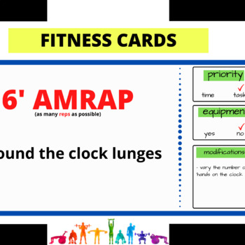 Preview of 6-minute Fitness Workout Cards - Single Exercise / Task Oriented / Body Weight