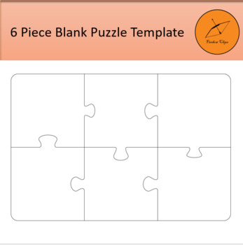 Preview of 6 piece blank puzzle template separate pieces