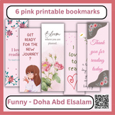 6 pink printable bookmarks To help and motivate you to read.