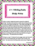 6 plus 1 Writing Traits Sticky Notes