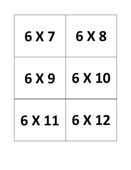 6's Multiplication Flashcards by Saturdays Off | TpT