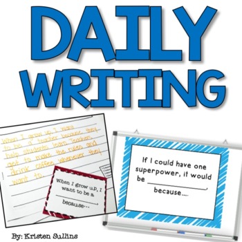 Preview of Daily Writing Journal Prompts and Station Task Cards