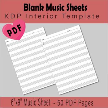 Preview of 6"x9" Music Sheet - KDP Interior Template