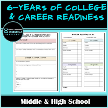 Preview of 6-years of College & Career Readiness Activities- includes Google Slides version