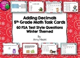 Adding Decimals Task Cards 60 Questions in 5th Grade Test 