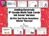 Adding Decimals INK SAVER Task Cards 60 Questions 5th Grad