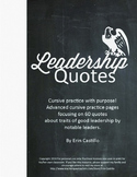 60 Advanced Cursive Practice Pages with Leadership Quotes