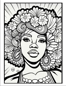 African Girl Black Woman Coloring Book Gráfico por Sassyart66 · Creative  Fabrica