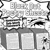 100 Black Out Poetry Worksheets | PowerPoint Instructions Included!