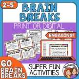 60 Brain Breaks Cards and Google Slides | Bonus Social Distance Version Included