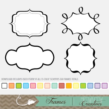60 Colorful Frames {Personal and Commercial Use} by Emily Brown | TpT