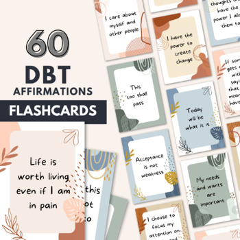 Preview of 60 Dialectical Behavior Therapy (DBT) Affirmations Flashcards