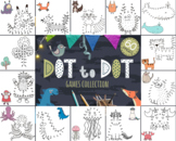60 Dot to Dot Drawing Games Bundle for kids Printable puzz