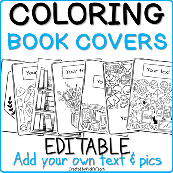 Preview of 60+ EDITABLE coloring book covers / pages for Back to school in Powerpoint #1