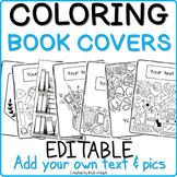 60+ EDITABLE coloring book covers / pages for Back to scho