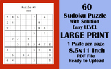 60 Easy Level Sudoku 8.5x11 Large Print