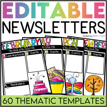 Preview of 60 Editable Newsletter Templates - Weekly Templates for Parent Communication