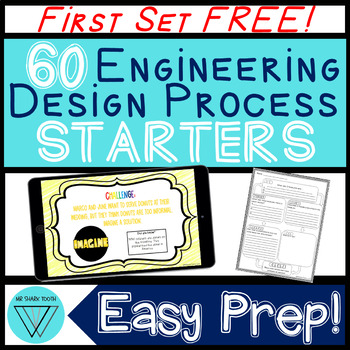 Preview of 60 Engineering Design Process Starters FREEBIE: Easy-Prep Challenge Activities