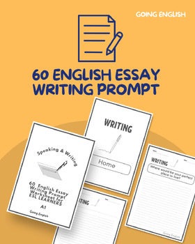 Preview of 60 English Essay Writing Prompt Worksheet for ESL Learners