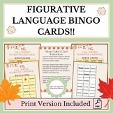 60 Fall Themed Figurative Language BINGO Cards!!