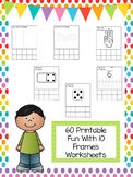 60 Fun With 10 Frames Printable Worksheets. Preschool-KDG 