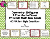 Geometry 2D Figures & Coordinate Planes Task Cards 60 5th 