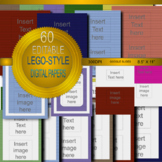 60 Lego-style digital papers and boarders EDITABLE Google slides