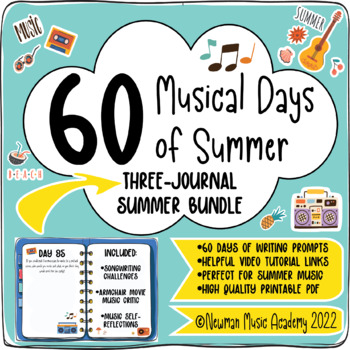 Preview of 60 Musical Days of Summer *BUNDLE*: Three Summer Music Journaling Activities