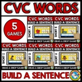 CVC WORD SCRAMBLED SENTENCE BUILDING ACTIVITY BOOM CARDS D