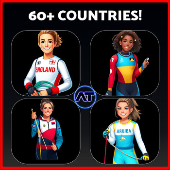 Preview of 60+ Olympic Sailing Athletes - Cartoon  | Clipart MEGAPACK