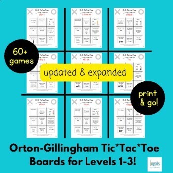 Preview of 60+ Orton-Gillingham Games - Tic-Tac-Toe - All Levels - Science of Reading