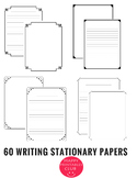 60 Writing Stationary With Black Border-Creative Writing Papers