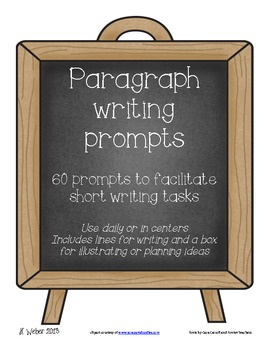 Preview of 60 Paragraph writing prompts for centers, assessment, homework, or daily use