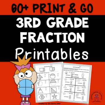 Preview of 60+ Print & Go 3rd Grade FRACTION Printables - PDF & digital