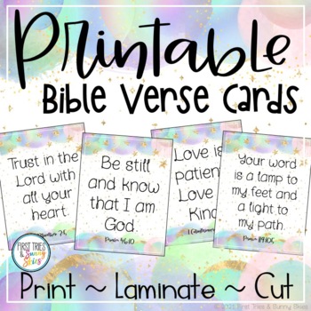 Preview of 60 Printable Bible Verse Cards | Inspirational Bible Verses for Kids