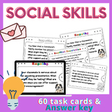 60 SOCIAL SKILLS Task Cards for Middle & High School SEL A