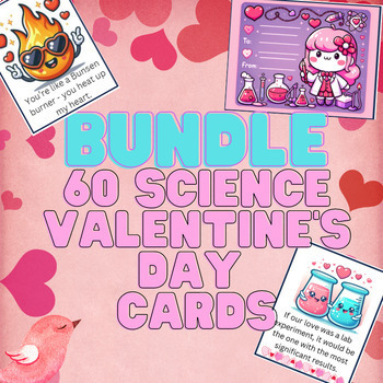 Preview of 60 Science Valentine's Day Bundle (Cute, Cheesy, Nerdy Valentine's Day Cards)