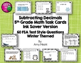 Subtracting Decimals INK SAVER Task Cards 60 Questions 5th