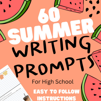 60 Summer Themed High School Writing Prompts printable pages | TPT