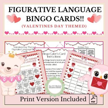 Preview of 60 Valentine's Day Themed Figurative Language BINGO Cards!!